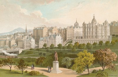 Old Town Edinburgh from Princes Street Gardens by English School